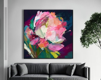Pink Rose Abstract Giclee Print: Colourful Modern Wall Art