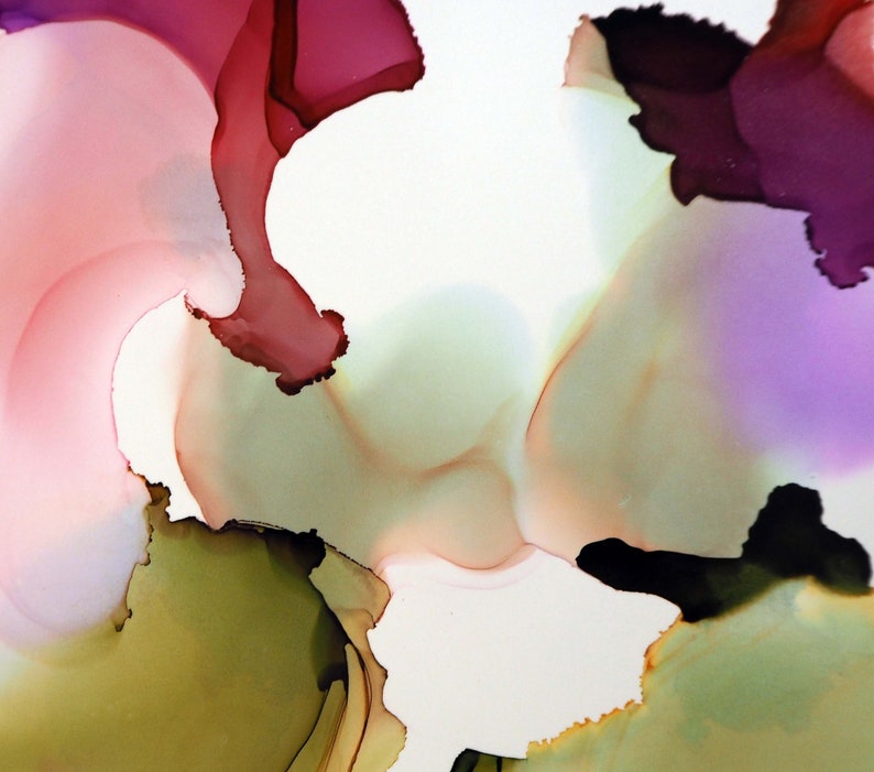 Peach & Sage Abstract Fine Art Print Set Mint Green Design Etsy