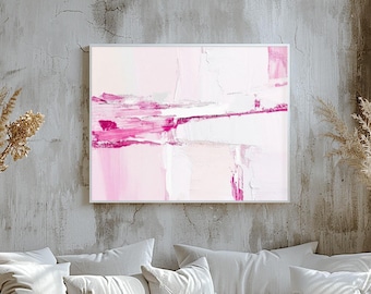 Soft White Pale Pink Wall Art: White Pastel Canvas Print, Home Decor