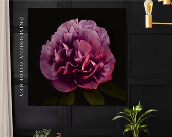Mauve Jewel Peony Abstract Fine Art Print, Interior Design, Contemporary Floral Art, Home Decor, UK