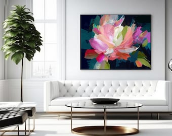 Colourful Abstract Art Print: Pink & Mint Modern Home Decor