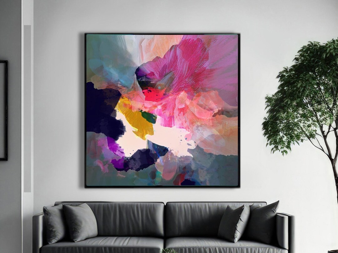 Sheer Jewel Cerise Fine Art Print Abstract Print, Soft Plum Interior ...