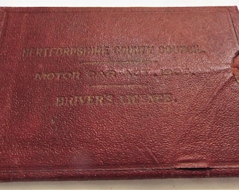 1925 Hertfordshire County Council Drivers Licence - Vintage Driving Licence Ephemera - Motor Car