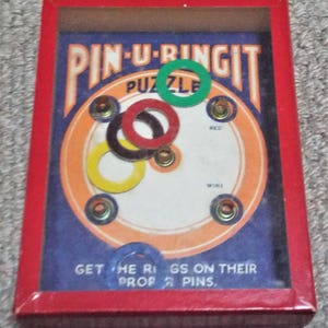 Pin-U-Ringit Vintage Dexterity Puzzle Game R. Journet image 1