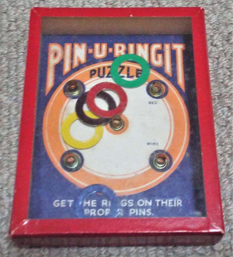 Pin-U-Ringit Vintage Dexterity Puzzle Game R. Journet image 1