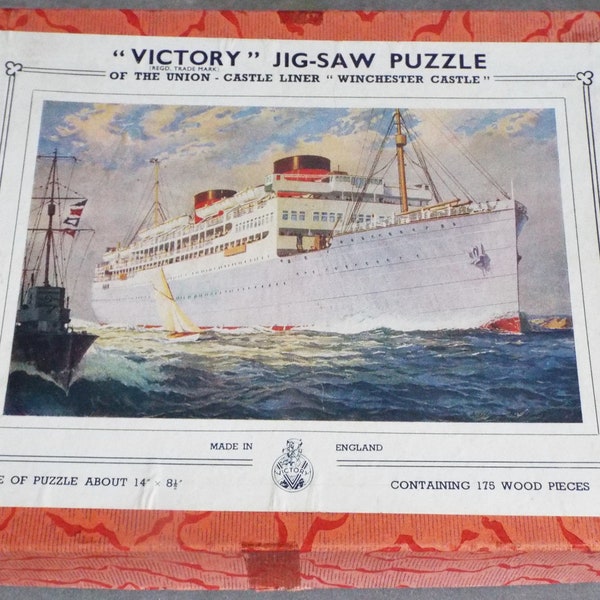 Winchester Castle Liner Union Castle Line 1930s Victory Wooden Jigsaw Puzzle