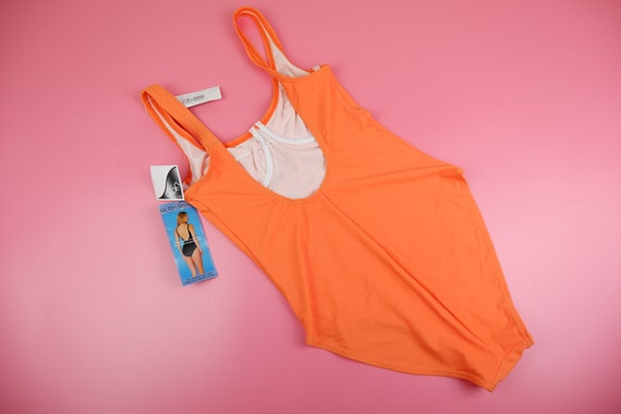 Vintage 90s neon orange swimsuit, underwire bust … - image 8