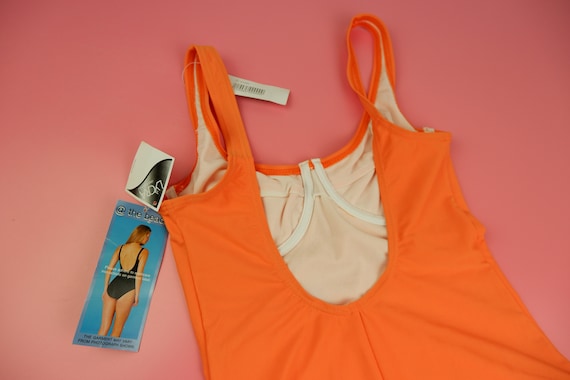 Vintage 90s neon orange swimsuit, underwire bust … - image 9