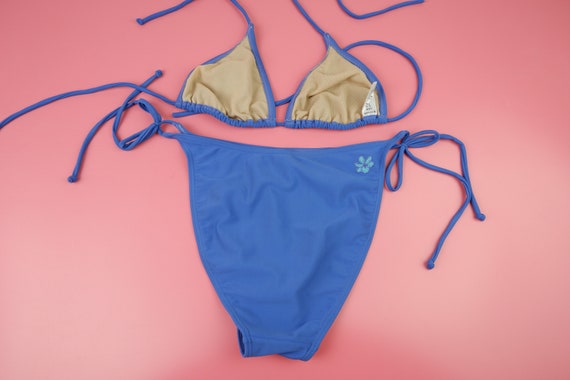 Vintage Y2K bikini set: halter neck triangle top … - image 6