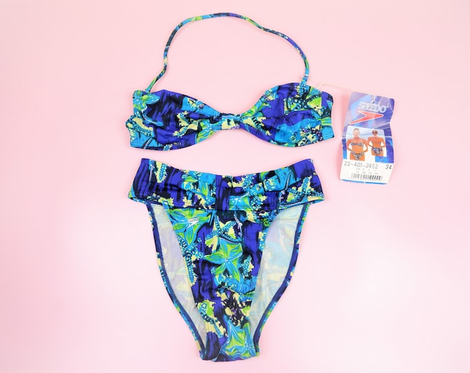 Vintage 80s SPEEDO Deadstock Bikini Set: Halterneck Bandeau Top and ...