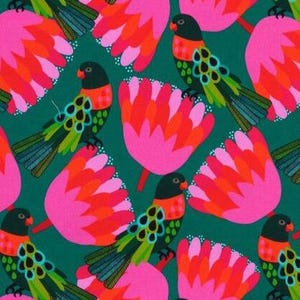 Neck Heat Pack for Shoulder Pain Relief, Australian Lupin Wheat Free Microwave Heat Bag, Handmade Boomerang Heat Wrap, Gift for Her Summer Lorikeet