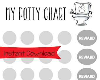 Potty Chart - Reward Based - Potty Training Chart - Gender Neutral - Easy to Use - Boy Potty Chart - Girl Potty Chart