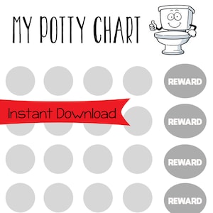 Potty Chart - Reward Based - Potty Training Chart - Gender Neutral - Easy to Use - Boy Potty Chart - Girl Potty Chart