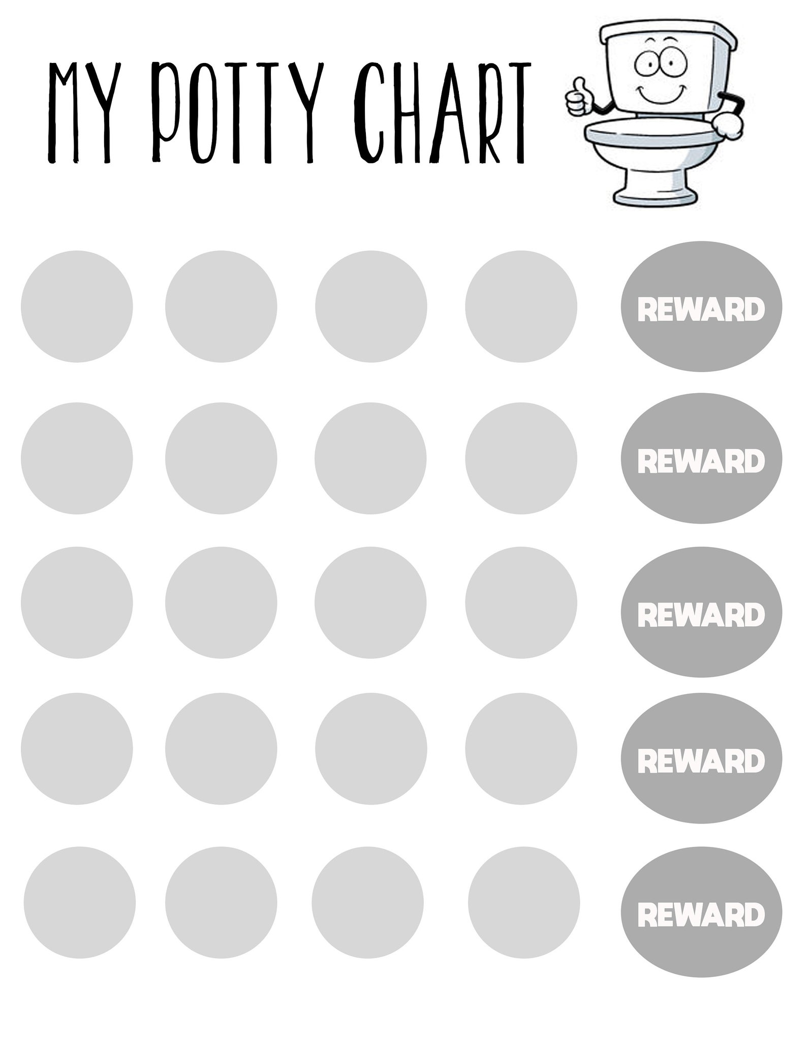 Potty Chart Reward Based Potty Training Chart Gender Neutral Easy to