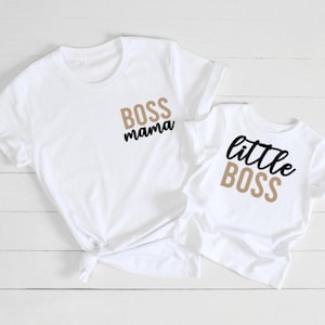 Mother Son Matching Clothes, Boss Mama and Little Boss, Matching Outfit, Mom Shirt, Christmas Gift