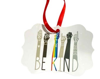 Be Kind Christmas Ornament, Rainbow Pride Ornament, 2025 Christmas Tree Ornament