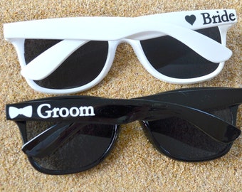 Bride and Groom Sunglasses, Summer Beach Destination Wedding Favors, Engagement Gift, Honeymoon Gift, Mr and Mrs Bridal Shower Gifts