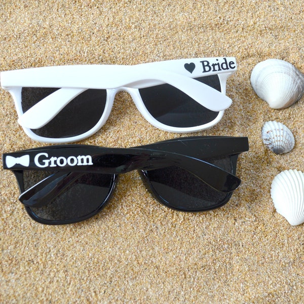 Bride and Groom Sunglasses, Summer Beach Destination Wedding Favors, Engagement Gift, Honeymoon Gift, Mr and Mrs Bridal Shower Gifts