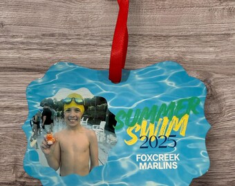 Summer Swim Christmas Ornament, Swim Team Gift Ideas, Christmas Ornament for Swimmer, Year Round Swim, Christmas Gift Idea for Swimmer