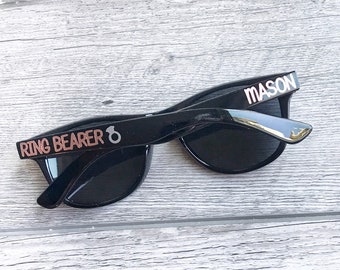 Ring Bearer Personalized Sunglasses, Toddler Youth Kid Glasses, Ring Security Proposal Gift Idea for Wedding Party, Summer Vacation