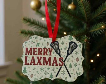 Lacrosse Christmas Ornament, Christmas Ornament for Lacrosse Player, Travel Lacrosse, Girls and Boys Lax