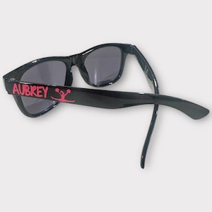 Kids personalized sunglasses, toddler sunglasses, youth glasses, summer party sunglasses, sports party favor ideas, baseball, cheerleader