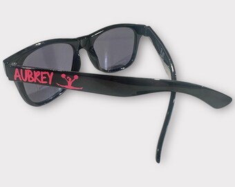 Kids personalized sunglasses, toddler sunglasses, youth glasses, summer party sunglasses, sports party favor ideas, baseball, cheerleader