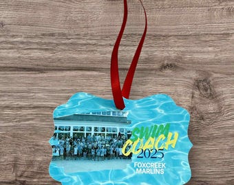 Summer Swim Coach Christmas Ornament, Swim Team Coach Gift Ideas, Year Round Swim, Christmas Gift Idea for Coach