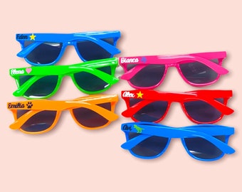 Kids personalized sunglasses, toddler sunglasses, youth glasses, summer party sunglasses, sports party favor ideas, baseball, softball