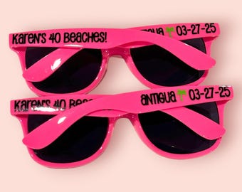 Personalized Sunglasses, Wedding Bridal Party Favors, Bachelorette Gifts, Destination Wedding Gifts, Cruise Custom Glasses, 40th birthday