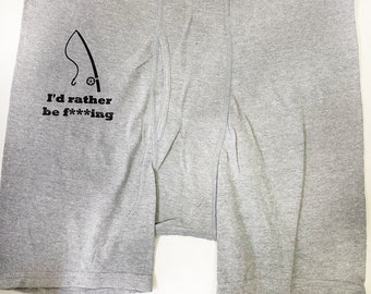 I'd Rather Be Fishing Boxers, Funny Valentines Day Gift For Him, Boyfriend Gift, Stocking Stuffer