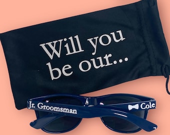 Junior Groomsman Personalized Sunglasses, Toddler Youth Kid Glasses, Jr. Groomsmen Proposal Gift Idea for Wedding Party, Summer Vacation