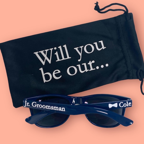 Junior Groomsman Personalized Sunglasses, Toddler Youth Kid Glasses, Jr. Groomsmen Proposal Gift Idea for Wedding Party, Summer Vacation