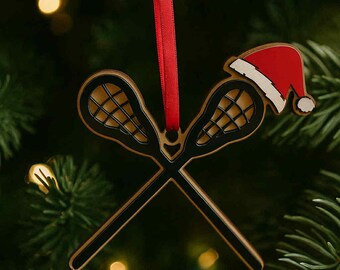 Lacrosse Christmas Ornament, Christmas Ornament for Lacrosse Player, Travel Lacrosse, Girls and Boys Lax
