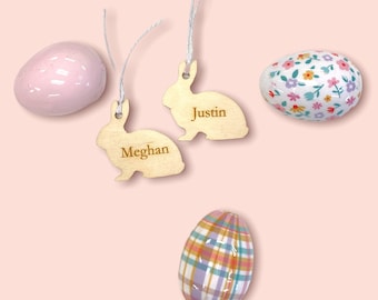 Easter Basket Tags, Easter Name Tags, Personalized Easter Tag, Custom Egg Basket Tag, Rattan Style Name Tag