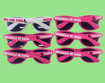 Smashed in Nash, Personalized Sunglasses, Nashville, Wedding Bridal Party Favors, Bachelorette Gifts, Destination Wedding Gifts