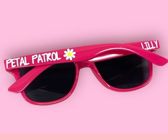 Petal Patrol Personalized Sunglasses, Toddler or Youth Kid Glasses, Flower Girl Proposal Gift Idea for Wedding Party