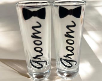 Groom and Groom Shot Glasses, Engagement Gift for Couple Unique, Wedding Shot Glasses, gay wedding gift