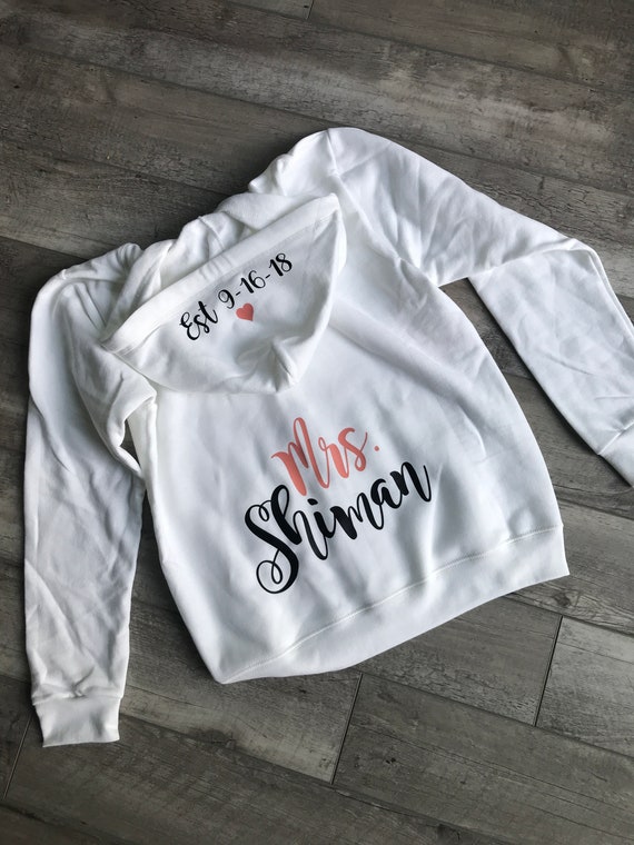 Personalized Future Mrs Hooded Sweatshirt for Bride to Be
