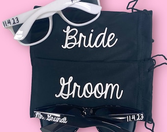 Bride and Groom Sunglasses, Summer Beach Destination Wedding Favors, Engagement Photo Prop, Honeymoon Gift, Mr and Mrs Bridal Shower Gifts