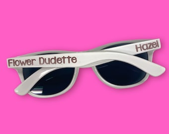 Flower Girl Personalized Sunglasses, Toddler or Youth Kid Glasses, Petal Patrol Proposal Gift Idea for Wedding Party, Flower Dudette