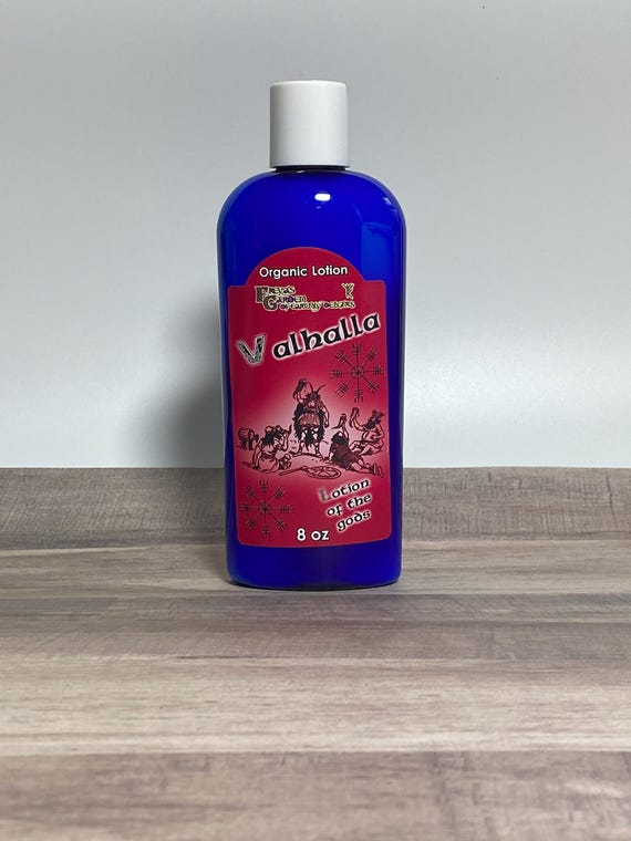 Valhalla Organic Lotion is a bold, invigorating lotion that awakens the spirit with the wild scent of woodberry. Vegan.