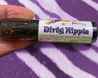 Patchouli Essential Oil Roll On Perfume Oil, Alcohol Free, Vegan Friendly, Body Oil, Cruelty Free, Pthlalate Free, Dirty Hippie 10 ML Bottle