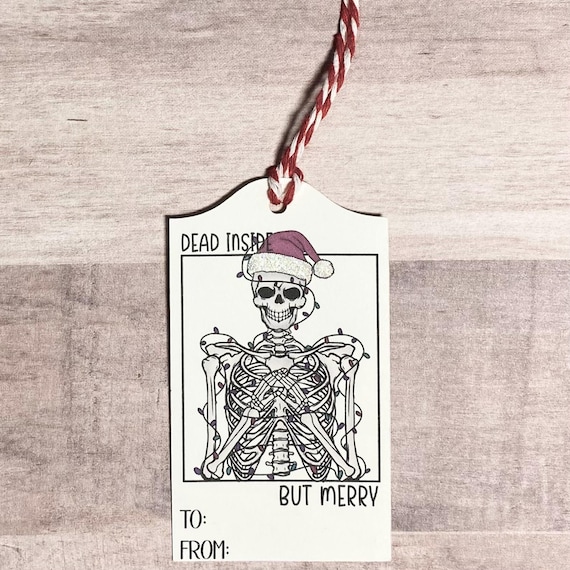 Creepy Christmas Holiday Gift Tags, Goth Gift Tags, customizable Tags For Yule, Holiday Packaging