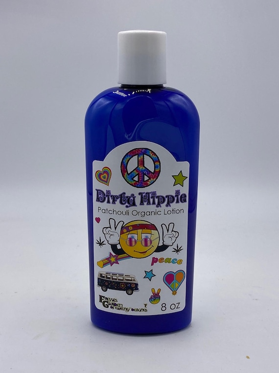 Dirty Hippie Organic Lotion is pure peace, love, and patchouli essential oil in a bottle. Vegan.