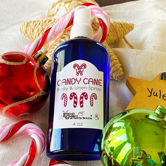 Candy Cane Body Mist, Peppermint Linen Spray, Vegan Gifts, Essential Oil Perfume, EO Cologne, Vegan Fragrance Skin Care