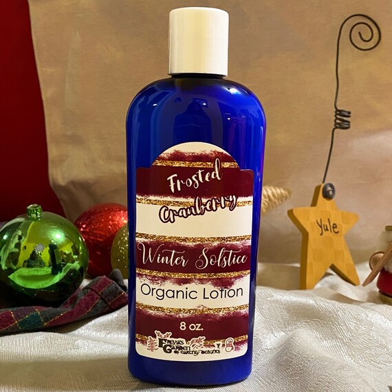 Winter Solstice is a crisp, enchanting lotion that captures the magic of the longest night with the bright, tart scent of frosted cranberry.