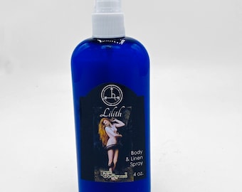 Sandalwood Vanilla Lilith Body Mist and Linen Spray, Vegan Perfume, Cruelty Free Witchy Fragrance Oil, All Natural Vegan Spray, Exotic