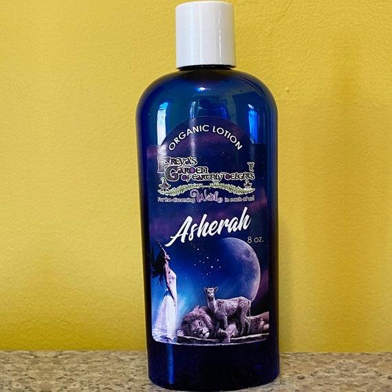 Asherah Goddess Organic Vegan Lotion, A luminous blend of lime, ylang ylang, mandarin, and rose essential oils dances across your skin,