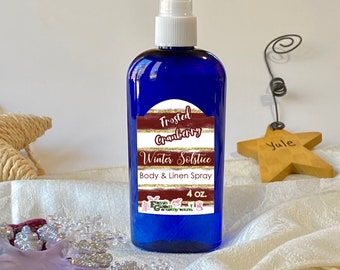 Cranberry Body Room and Linen Spray, Winter Solstice Body Mist, Scented Room Spray, Gift for Coworker, Teacher Present, First Responder Gift